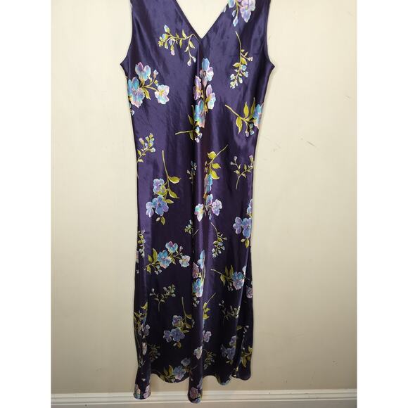 Talbots Intimates Floral Satin Nightgown Dress Slip Vintage - Picture 3 of 10